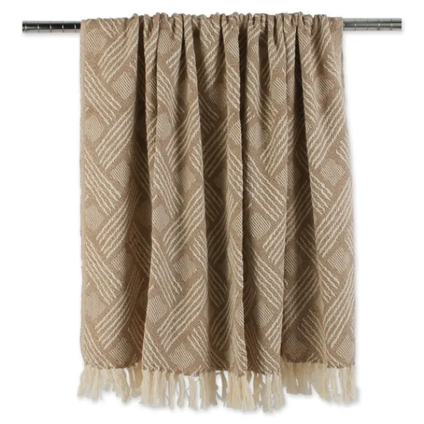 Blankets & Throws-Kirkland's Home Stone Basket Weave Throw Tan