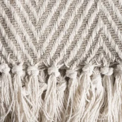 Blankets & Throws-Kirkland's Home Stone Chevron And Fringe Throw Brown
