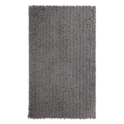 Bathroom Rugs-Kirkland's Home Stone Lofty Pile Chenille Bath Mat, 45 In. Gray