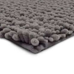 Bathroom Rugs-Kirkland's Home Stone Lofty Pile Chenille Bath Mat, 45 In. Gray