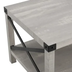 Coffee Tables-Kirkland's Home Stone Modern Farmhouse Coffee Table Gray
