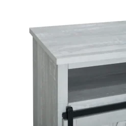 Tv Stands & Media Consoles-Kirkland's Home Stone Sliding Barn Door Highboy Tv Stand Gray