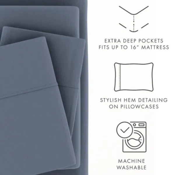 Bed Sheets-Kirkland's Home Stone Ultra Soft 4-Pc. Full Sheet Set Gray
