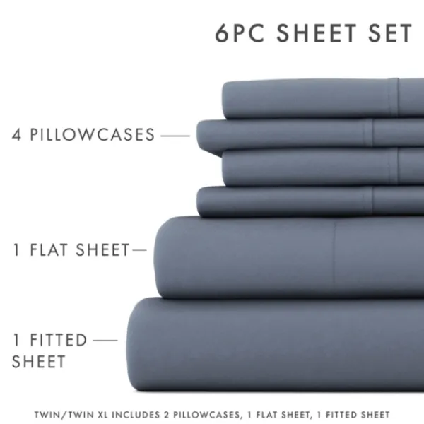 Bed Sheets-Kirkland's Home Stone Ultra Soft 6-Pc. Full Sheet Set Gray
