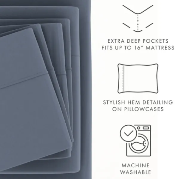 Bed Sheets-Kirkland's Home Stone Ultra Soft 6-Pc. Full Sheet Set Gray