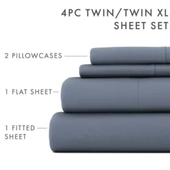 Bed Sheets-Kirkland's Home Stone Ultra Soft 4-Pc. Twin Xl Sheet Set Gray