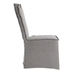 Dining Chairs-Kirkland's Home Stonewash Fringe Slipcover Dining Chairs, Set Of 2 Gray