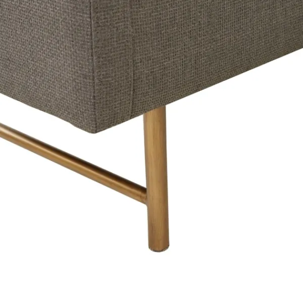 Benches & Ottomans-Kirkland's Home Storage Bench With Brown Metal Legs Gray