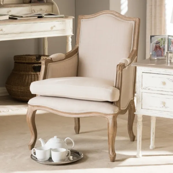 Accent Chairs-Kirkland's Home Streaked Antique Accent Chair Ivory