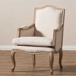 Accent Chairs-Kirkland's Home Streaked Antique Accent Chair Ivory