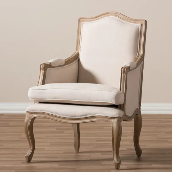 Accent Chairs-Kirkland's Home Streaked Antique Accent Chair Ivory