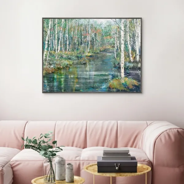 Canvas Art-Kirkland's Home Streaming Framed Canvas Art Print Blue/Green/Gray