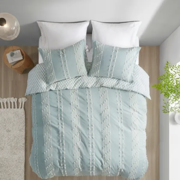 Comforters-Kirkland's Home Stripe Diamond California King Comforter Set Green