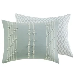 Comforters-Kirkland's Home Stripe Diamond California King Comforter Set Green
