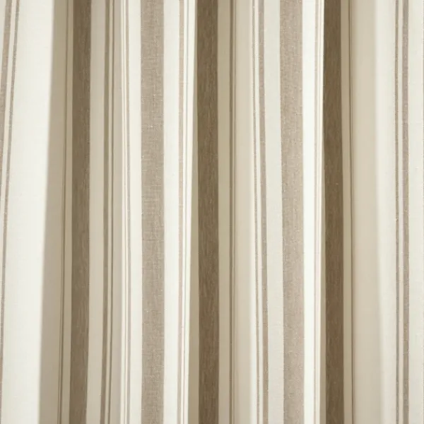 Curtains & Drapes-Kirkland's Home Stripe Farmhouse Curtain Panel Set, 95 In. Tan