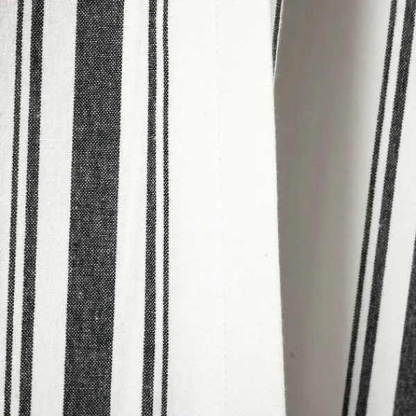 Curtains & Drapes-Kirkland's Home Stripe Farmhouse Curtain Panel Set, 63 In. Black