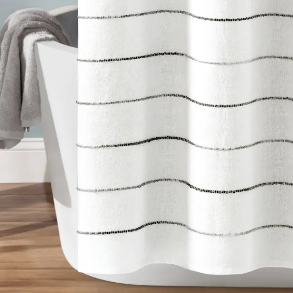 Shower Curtains-Kirkland's Home Stripe Ombre Shower Curtain Gray