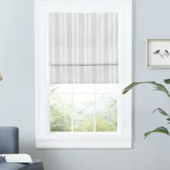 Curtains & Drapes-Kirkland's Home Stripe Ricci Blackout Curtain Shade, 31 In. Tan
