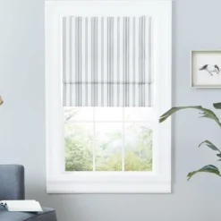 Curtains & Drapes-Kirkland's Home Stripe Ricci Out Curtain Shade, 34 In. Black