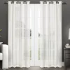 Curtains & Drapes-Kirkland's Home Stripe Sheer Curtain Panel Set, 96 In. Ivory