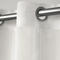 Curtains & Drapes-Kirkland's Home Stripe Sheer Curtain Panel Set, 96 In. Ivory