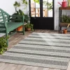 Outdoor Rugs-Kirkland's Home Stripe Weave Sun Shower Outdoor Area Rug, 7X9 Gray