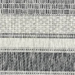 Outdoor Rugs-Kirkland's Home Stripe Weave Sun Shower Outdoor Area Rug, 7X9 Gray