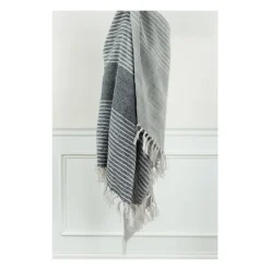 Blankets & Throws-Kirkland's Home Stripe Woven Throw Gray