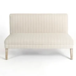 Benches & Ottomans-Kirkland's Home Striped Banquette Bench Ivory