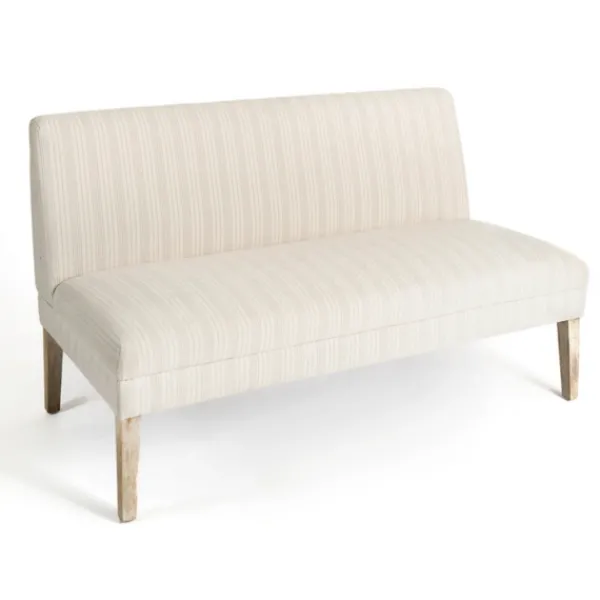 Benches & Ottomans-Kirkland's Home Striped Banquette Bench Ivory