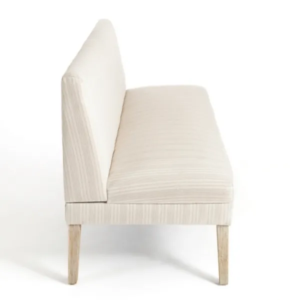 Benches & Ottomans-Kirkland's Home Striped Banquette Bench Ivory