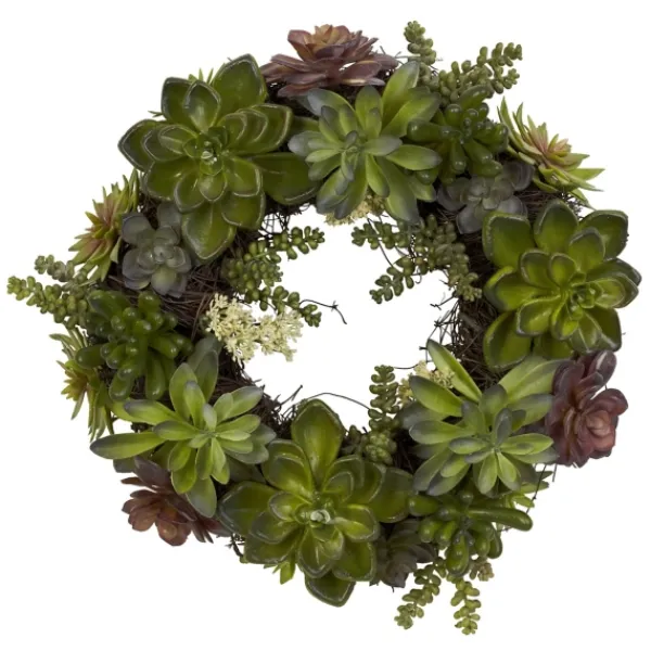 Wreaths-Kirkland's Home Succulent Wreath Green