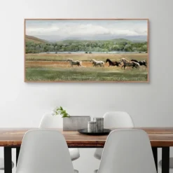 Canvas Art-Kirkland's Home Summer Herd Framed Canvas Art Print Green/Gray