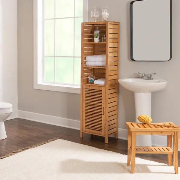 Cabinets & Sideboards-Kirkland's Home Sumter Bamboo Cabinet Space Saver