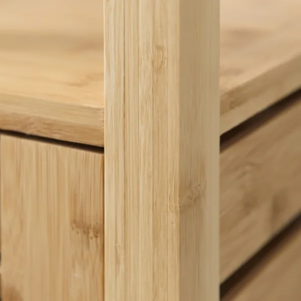 Bathroom Furniture-Kirkland's Home Sumter Bamboo Shelves And Cabinet