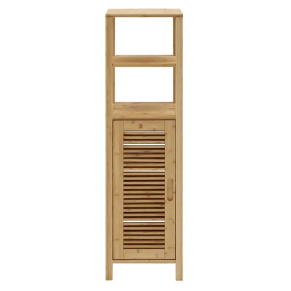Bathroom Furniture-Kirkland's Home Sumter Bamboo Shelves And Cabinet