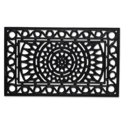 Doormats-Kirkland's Home Sun Scroll Doormat Black