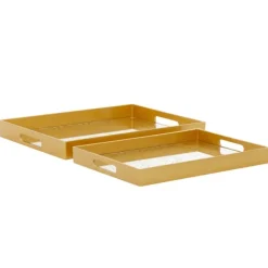 Decorative Trays-Kirkland's Home Sun Star 2-Pc. Mirrored Tray Set Gold
