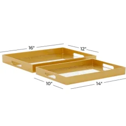 Decorative Trays-Kirkland's Home Sun Star 2-Pc. Mirrored Tray Set Gold