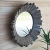 Framed Mirrors-Kirkland's Home Sunburst Destressed Recycled Wood Framed Mirror