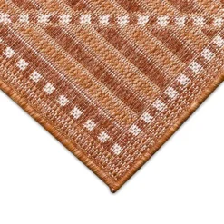 Outdoor Rugs-Kirkland's Home Sunset Diamond Outdoor Area Rug, 7X9 Orange/White