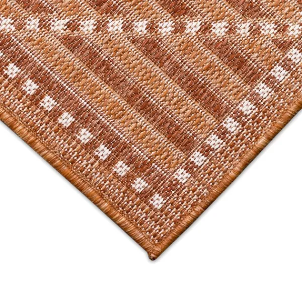 Outdoor Rugs-Kirkland's Home Sunset Diamond Outdoor Area Rug, 7X9 Orange/White