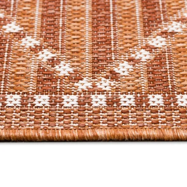 Outdoor Rugs-Kirkland's Home Sunset Diamond Outdoor Area Rug, 7X9 Orange/White