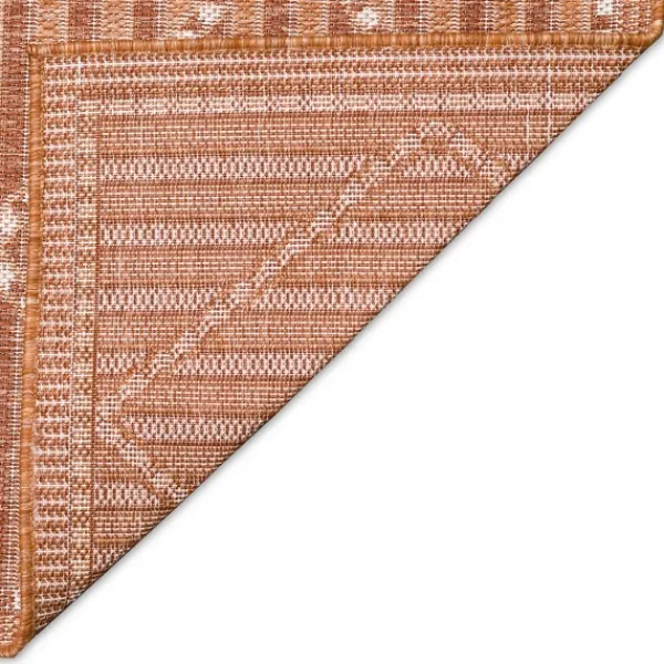 Outdoor Rugs-Kirkland's Home Sunset Diamond Outdoor Area Rug, 7X9 Orange/White