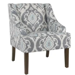 Accent Chairs-Kirkland's Home Suri Blue Swoop Accent Chair Gray/Blue