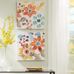 Canvas Art-Kirkland's Home Sweet Florals Canvas Art Prints, Set Of 2 Multi