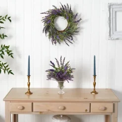 Wreaths-Kirkland's Home Swirled Lavender And Greenery Wreath Purple/Green