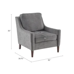 Accent Chairs-Kirkland's Home Swoop Arm Upholstered Accent Chair Gray