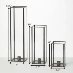 Candle Holders-Kirkland's Home Tall Frame 3-Pc. Tapered Candle Holder Set Black