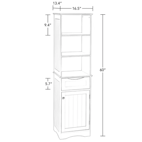 Cabinets & Sideboards-Kirkland's Home Tall Open Shelves Cabinet White